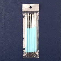 도자기굽기 물레 흙 재료 점토 5조각 더블 엔드 실리콘 도트 플라워 펜 세트 DIY 폴리머 클레이 매니큐어, 01 Matte blue