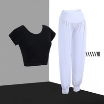 목재 여성 속건 여름 담요 요가복 자투리 크롭트레이닝세트