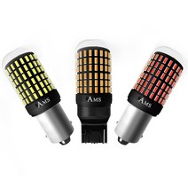 자동차 LED전구 방향지시등 표시등 2PCS 1156 BA15S P21W 7440 LED 전구 144smd CanBus 램프 신호등, 01 1156 BA15S P21W, 02 amber