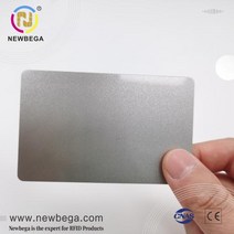 맥세이프 카드지갑 PVC 카드 인쇄용 금속 배경 열 ID 프린터용 크기 855x54x076mm 10 개, Silver Card