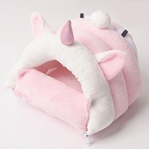 컫붐욱반려동물 귀여운 햄스터 겨울집 핑크 블루 레드 고슴도치 소동물 겨울 따뜻한 하우스 둥지 은신처 햄스터집 꽁헒똴 2uGl0=veB31, 중형_핑크 유니콘