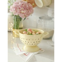 빈티지 하트 법랑 콜렌더 과일 야채 채반 핑크 크림 레드 옐로우 그린 5color, 라이트 그린 하트 콜렌더