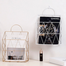 벽걸이 철제 인테리어 책꽂이 잡지 신문 정리 책상 손잡이, 화이트