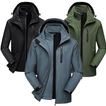 2in1 남성 기모 등산복 내피 있는 바람막이 점퍼 후드집업 자켓 M~6XL