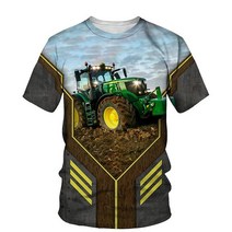 트랙터 트레일러 농기계 로타리 지게발 Fendt-3D 프린트 티셔츠 트랙터 자동차 파머 패션 스트리트웨, 03 ETF13F222711Q_02 M