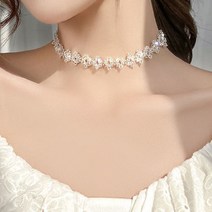 투명 비즈 초커 목걸이 A157