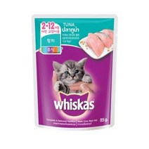위스카스 고양이 주식 파우치 주니어 참치, 80g, 3개