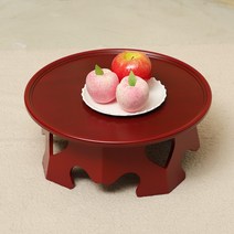 단청공예 모루 원형 팔각 다과상, 엔틱