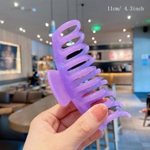 긴머리집게핀 솔리드 대형 헤어 클로 아크릴 머리핀 바렛 크랩 클립 여성용 모자 액세서리 1PC