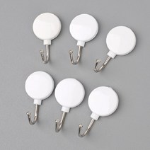키알리 키알리 흰색 바둑알 접착식 벽 부착 후크 고리 옷 걸이 훅 6P 3개