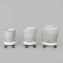 소형 중형 대형 인테리어화분 큰 원형 도자기 실내 거실화분, 6-1.라운드 그레이라인화분(대)-로라4호받침31x30