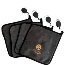 [퍼펙트캐디] 스마일골프 양면 릴수건 라운딩타올 필드용품, 스마일자수-블루