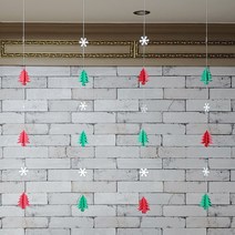 크리스마스 트리 나무 눈꽃 겨울 어린이집 유치원 모빌, 2.B형(녹녹녹)