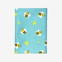 (주)더해피 방수코팅 원단-꿀벌(민트) 디자인 홈 수예 방수천 나염원단 PU코팅 PVC코팅, 꿀벌(민트)