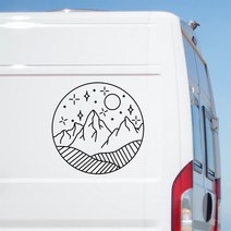 어드벤처 마운틴 포레스트 씬 대형 캐러밴 스티커 모터홈 RV 트럭 데칼 Horsebox 자동차 캠퍼 밴 데칼, YELLOW+30CM