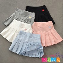 [마마고]2022 여름 여아 하트자수 주름 치마 바지 등원룩 스쿨룩 바캉스룩 테니스 골프 스포츠 스커트+헤어악세사리