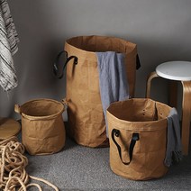 빈티지 방수종이 듀폰지 세탁바구니 다용도바구니, 화이트 L