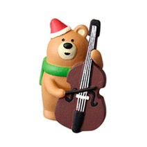 미니 크리스마스 장식품 산타 동물 Xmas 미니어처 수지 크리스마스 케이크 인형 크리스마스 인형 집 요정 정원, 갈색 곰