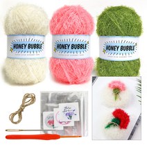 [니뜨] [DIY 손뜨개] 카네이션 수세미 세트, 핑크(2번+11번+32번)