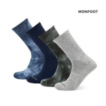 몬풋 타이다이 크루 스포츠양말 4팩, 혼합B