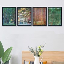 도레미그림 [클림트 풍경화 1] A4 (4점 1세트) 그림액자 인테리어액자 캔버스 아크릴 인테리어소품, 3번