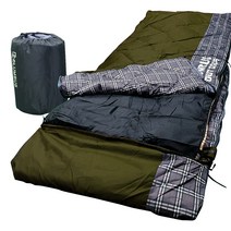 콜럼버스 동계 겨울용 거위털 알래스카구스 침낭, 일자형_카키, 1개