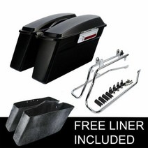 오토바이 새들백 할리 헤리티지 소프테일 클래식 디럭스 헤리티지 팻보이 1984-2017, 블랙-크롬-크롬