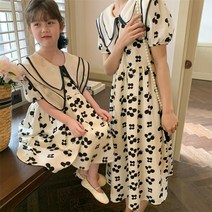 엄마랑딸 커플룩 빅카라 꽃 원피스 모녀 패밀리룩 가족사진의상 여행 여름 하객룩 바캉스룩