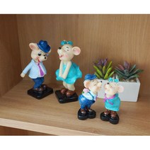 콘솔데코 빈티지감성 장식인형 쥐커플 꾸미기 빈공간 매장DP 책상 선반 레스토랑 책장, 신사숙녀(대)