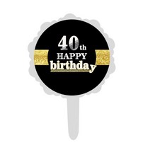 30살 계란한판 케이크 토퍼 특이한 생일초 6 pcs 기념일 생일 블랙 골드 세 디저트, 40