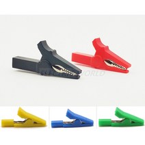 악어클립 케이블 집게 금속 와이어 커넥터 절연 전체 절연 클램프 테스트 클램프 점퍼 라인, 1 개-빨간색