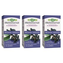 네이쳐스웨이 오리지널 샘부커스 스탠더다이즈드 엘더베리 로젠지, 30개입, 3개