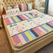 ANYOU 여름쿨매트 매트리스커버 쿨매트 3종 세트 침대쿨매트, 무지개토끼