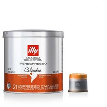 일리커피 콜롬비아 아이퍼에스프레소 커피 캡슐 140g 21캡슐 Illy Colombia iperEspresso Coffee Capsules, 1팩
