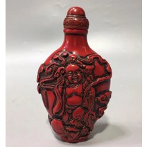 Archaize 모조 붉은 산호 maitreya 부처님 스너프 병 작은 공예품 동상