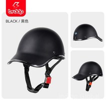 전기 오토바이 헬멧 남녀 경량 하드 모자 빈티지 바이크 오픈페이스, 블랙