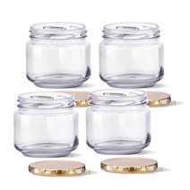 미르코리아 유리 잼병 500 낮은형 골드캡, 375ml, 8개입