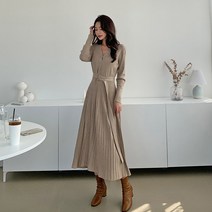 떳다그녀 젠크 플리츠 롱 원피스