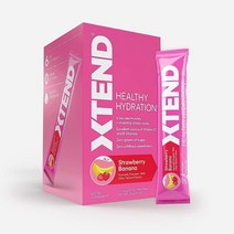 Xtend 건강한 수분 공급 | 우수한 하이드레이션 파우더 패킷 전해질 음료 믹스 필수 아미노산 3개 스포츠 NSF 인증 스틱 15개 USA 미국, 28 Servings (Pack of 1), Strawberry Banana