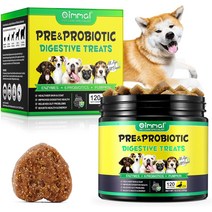 강아지영양제 개를 위한 프로바이오틱스 120개 씹어먹는 개 간식 소화제 및 소화 효소 건강 장 면역 지원 감소 가스 가려움증 완화
