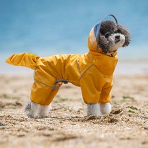 애견 레인코트 중소형견 쉐나레비 곰돌이 푸 테디 강아지 레인코트 네발 올인원 레인코트, 도그 레인코트-옐로우-수컷, 14#L/등길이 30 가슴둘레 53cm 8-13근 적용