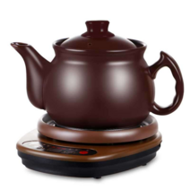 한약 냄비 자동 한약추출기 종기 약 가정용 전기 건강, 브라운 (베이스 + C-4L 냄비 프린팅)