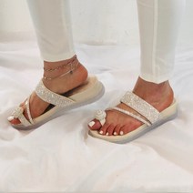 발편한 쪼리 엄지 큐빅 슬리퍼 키높이 슬리퍼 굽4cm 미디어나무
