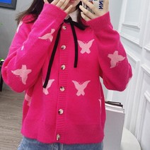 박시니트원 쿠가 심플 겨울 가을 싱글 버튼 우아한 프렌치 보이핏 볼륨 스웨터 가디건 여성 8945 2654921653