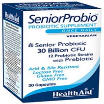 Seniorprobio 30 Caps Once Daily 30 Billion with Prebiotic Acid & Bile Resistant Lactose Gluten, 1, 기타