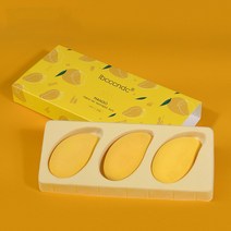 쿠션퍼프 소프트 망고 모양 화장품 퍼프 메이크업 에그 뷰티 도구 쿠션 스폰지 세트 옐로우 파운데이션 파우더 신제품, 1.1set