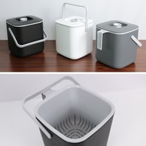 니드산업 모던 가정용 음식물 쓰레기통3L, 그레이(누름이포함)