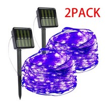 야외 태양광 크리스마스 파티 정원 장식 램프, 2PCS Purple, 42M 400LED