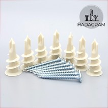 석고 앙카 판넬 텍스 보드 칼브럭 동공 자천공 직결 선반 고정 칼블럭 철판 타격 나무 스크류 나사 못 피스 토우 방수 칼부럭 유니카 논프라 스텐 플라스틱 다이소 천정 코브라 피셔, 석고앙카+피스, 앙카33mm + 피스38mm - 7세트
