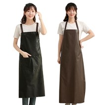 비투비돔 방수 앞치마 주방 미술 작업용 롱 원피스, 롱기장, 블랙